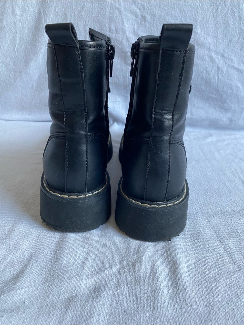 Madden Girl Kurrt Women’s Black Lace-Up Platform Combat Boots - Picture 7 of 14